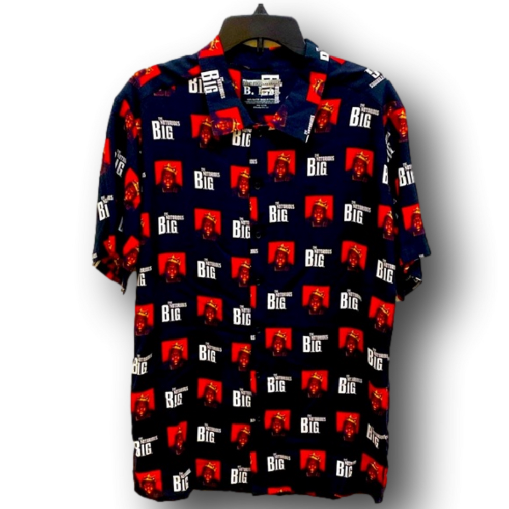 The Notorious B.I.G. Biggie Smalls Button Down Hawaiian Shirt - Size Small - NWT